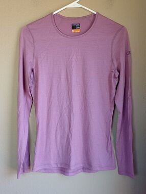 Icebreaker Purple Base Layer Outdoor Athletic Merino Wool Size M